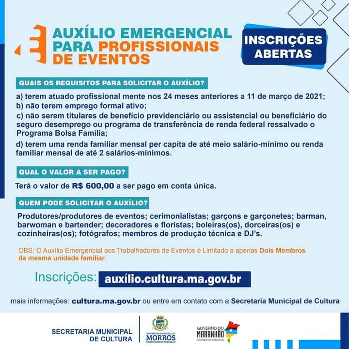 AUXÍLIO  EMERGENCIAL PARA PROFISSIONAIS DE EVENTOS!