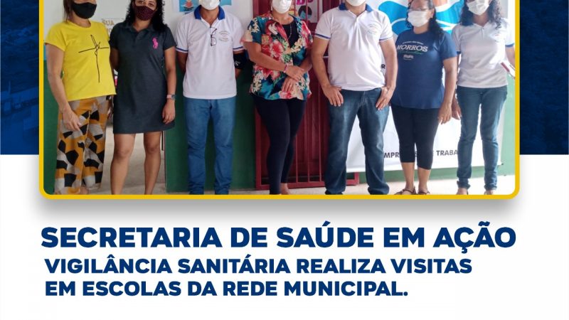 A Secretaria Municipal de Saúde, através do Departamento de vigilância sanitária está realizando visitas nas escolas municipais